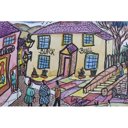 25 - ARR Lois Bygrave (1915-1996), Hawes and The Black Bull, Haworth, two, ink, pen, watercolour on paper... 