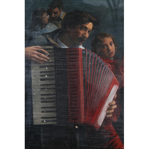 40 - ARR Colin Frooms (1933-2017), The Accordion Player, portrait, full length, oil on canvas, 162cm x 75... 