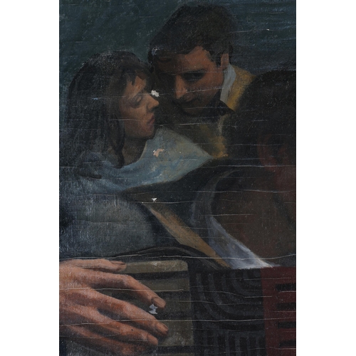 40 - ARR Colin Frooms (1933-2017), The Accordion Player, portrait, full length, oil on canvas, 162cm x 75... 