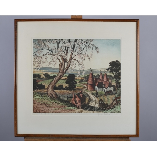 53 - By and After James Priddy (1916-1980), Kentish Landscape, colour etching, signed and titled in penci... 