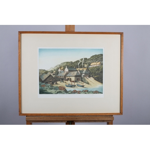 54 - ARR By and After Alice Barnwell (1910-1980), Cadgwith Cornwall, colour etching, signed and titled  i... 