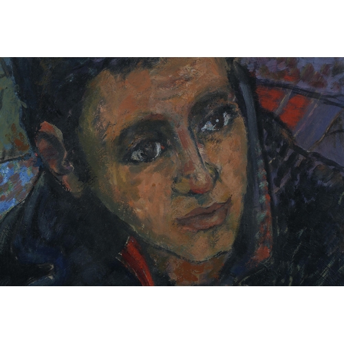 9 - ARR Peter Samuelson (1912-1996), portrait of a young man, head and shoulders, wearing a duffle coat,... 