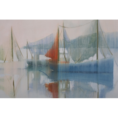 92 - ARR Gerald Parkinson (b.1926), 'Drying Nets-Brittany 1965', oil on canvas, signed and dated 1965 to ... 