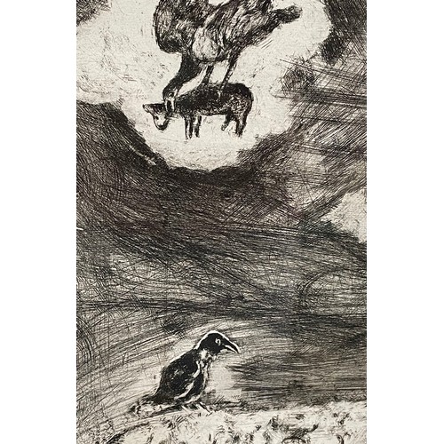 3B - ARR By and after Chagall, French (1887-1985), 'Le Corbeau Voulant Imiter L'Aigle' from the Fables se... 