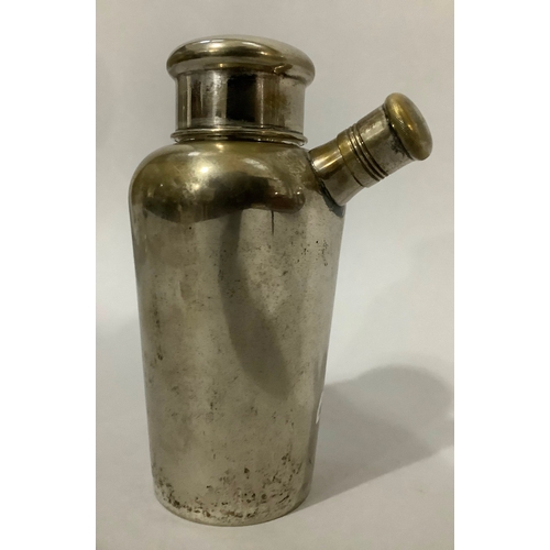 10 - An Art Deco Manco silver plated cocktail shaker with screw top and stopper stamped to base, 18cm hig... 