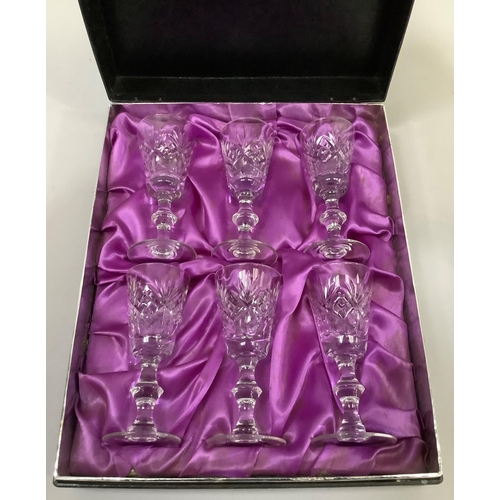 18 - A cased set of six Edinburgh crystal glasses in a case