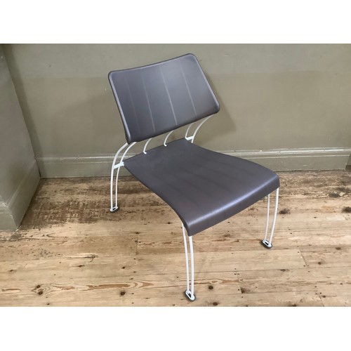 97 - An Ikea white metal framed garden chair