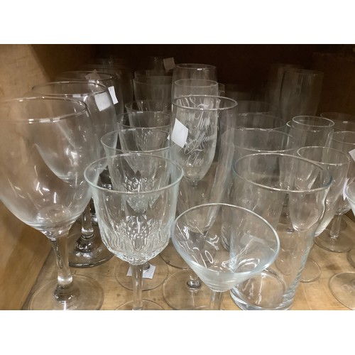 61 - A quantity of mixed glasses including wines, flutes, cocktails etc