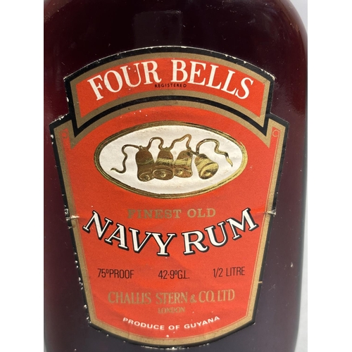 19 - FOUR BELLS OLD GUYANA NAVY RUM, Challis Stern and Co Limited, London, one half litre 50cl bottle