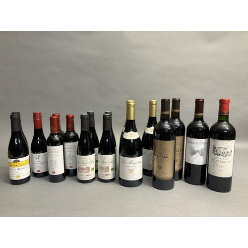 67 - MIXED LOT OF FRENCH WINES, some in 1/2 bottles, half bottles chateau St Esteve Cotes du Rhone 2016, ... 