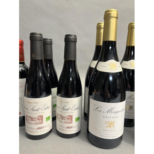 67 - MIXED LOT OF FRENCH WINES, some in 1/2 bottles, half bottles chateau St Esteve Cotes du Rhone 2016, ... 