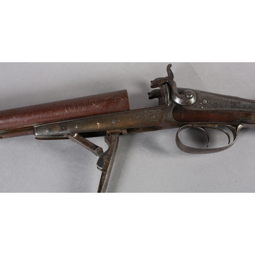 240 - A MID TO LATE 19TH CENTURY BELGIUM DOUBLE BARRELLED TWELVE BORE BASTIN PATENT PIN FIRE SHOT GUN by J... 