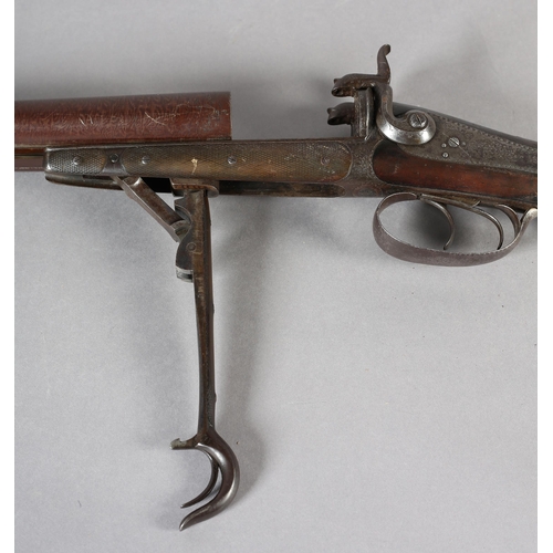 240 - A MID TO LATE 19TH CENTURY BELGIUM DOUBLE BARRELLED TWELVE BORE BASTIN PATENT PIN FIRE SHOT GUN by J... 