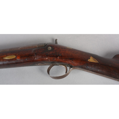 239 - A LATE 18TH/EARLY 19TH CENTURY SEVEN BORE FOWLING PIECE converted from flint to percussion shot gun,... 