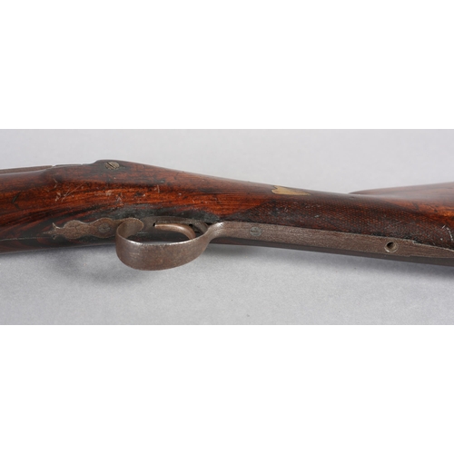 239 - A LATE 18TH/EARLY 19TH CENTURY SEVEN BORE FOWLING PIECE converted from flint to percussion shot gun,... 