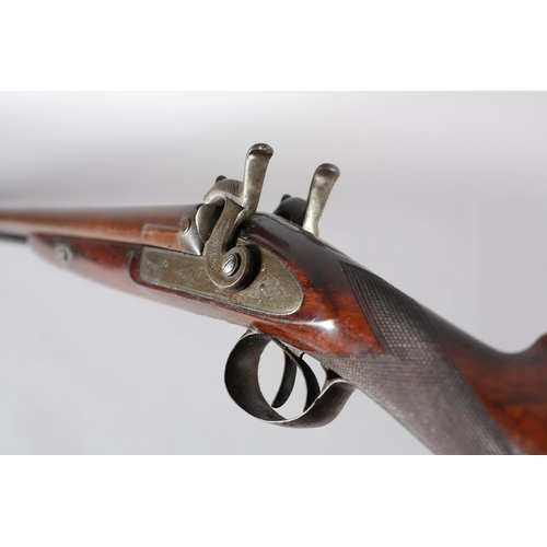 241 - A MID 19TH CENTURY DOUBLE BARRELLED TWELVE BORE PERCUSSION SHOT GUN by Pritchard no. 67045, 30'' Dam... 