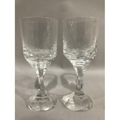 15 - Three Baccarat Narcisee pattern wine glasses, both marked Baccarat France to the bases