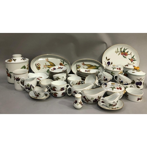 110 - Royal Worcester Evesham tableware, comprising six soup dishes, five cups, four ramekins, two sugar b... 