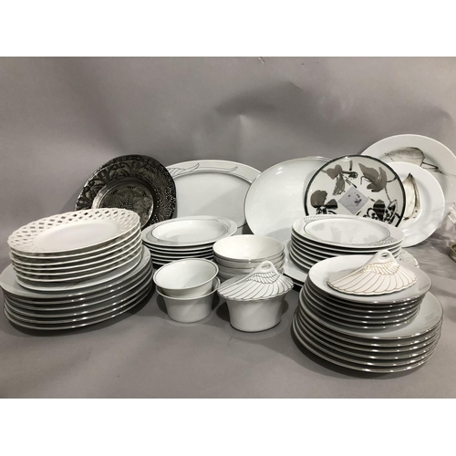 104 - A quantity of Rosenthal Mythos pattern tableware together with other white tableware