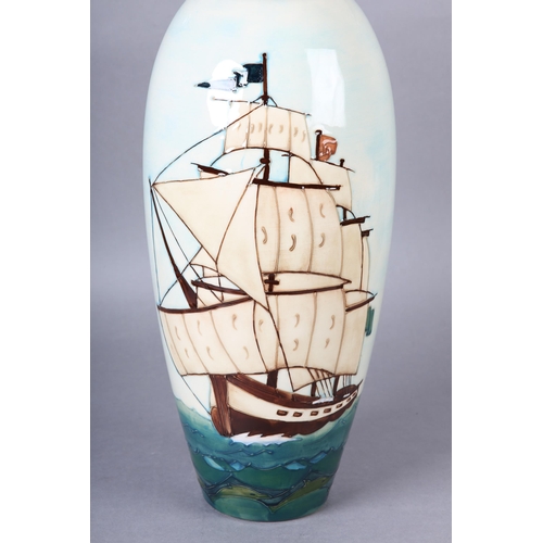 49 - A Moorcroft pottery'First fleet HMS Sirius' pattern vase designed by Sally Tuffin, c.1988, impressed... 