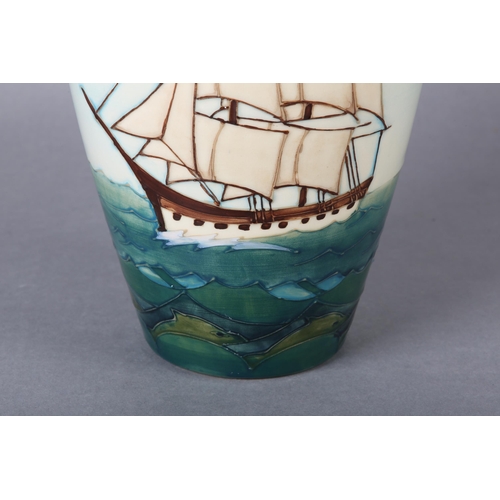 49 - A Moorcroft pottery'First fleet HMS Sirius' pattern vase designed by Sally Tuffin, c.1988, impressed... 