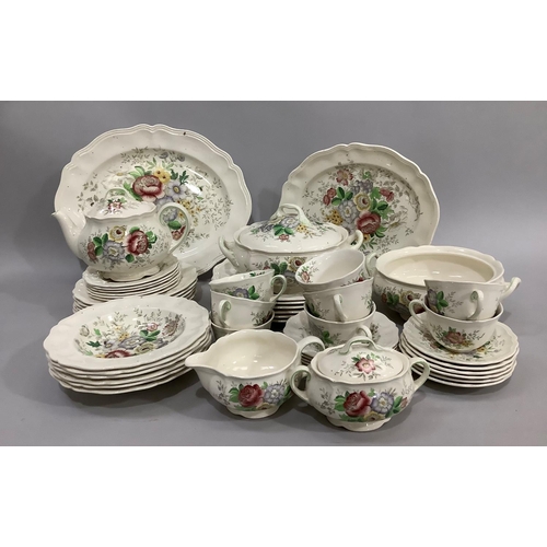 114 - A Royal Doulton Malvern pattern china dinner and tea services comprising seven dinner plates, two ov... 