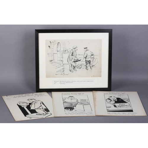 127 - Bert Thomas (British 1883-1966) 'Deck Hand's Response' original cartoon, pen and ink, 1930s, signed ... 