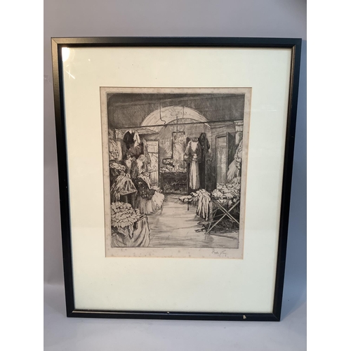 147 - Gwen May (1903 - 1992), The Theatre Dressing Room, etching signed in pencil, 31cm x 26.5cm, framed