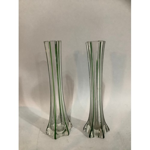 230 - A pair of green glass vases, together with several ceramics