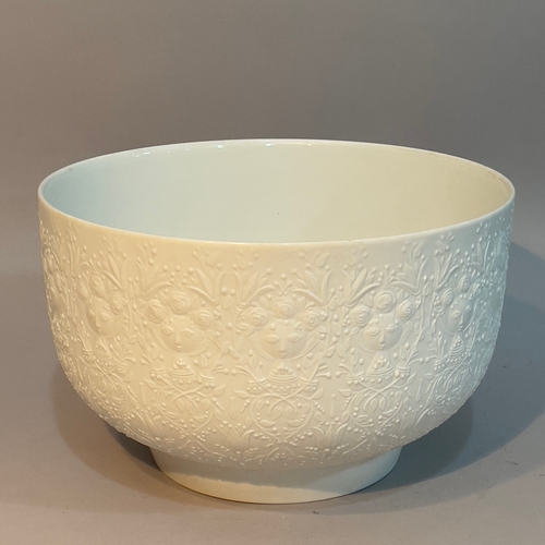 3 - A Rosenthal Studio Line bowl, the matt exterior moulded with a repeat pattern of a girl amongst flow... 