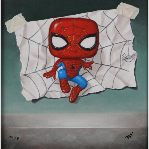 37 - ARR Nigel Humphries (Contemporary), Spider Man -'Web Slinger', canvas giclée on board, numbered 105/... 