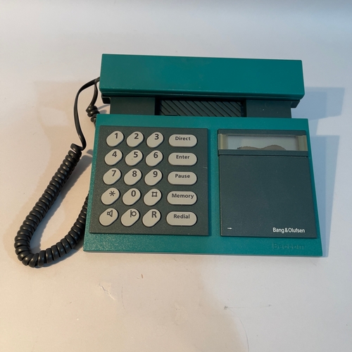 98 - Bang and Olufsen Beocom 2000 circa 1986 telephone in mint green and dark grey, push button key pad a... 