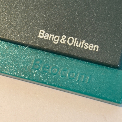 98 - Bang and Olufsen Beocom 2000 circa 1986 telephone in mint green and dark grey, push button key pad a... 