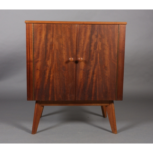 97 - A Morris of Glasgow 'Cumbrae' two door coromandel veneered cabinet, maple lined interior with shelf,... 