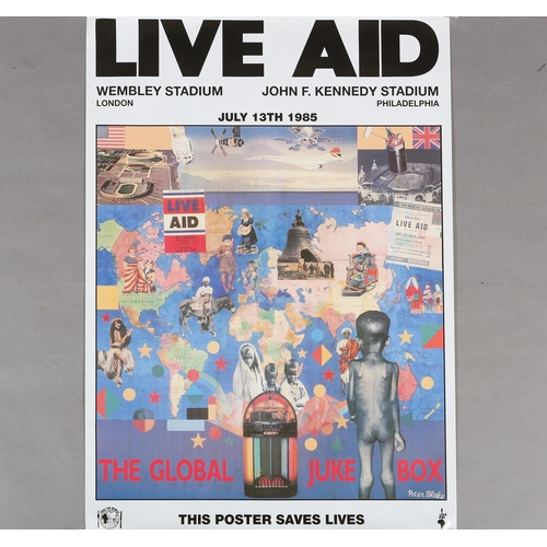 78 - After Sir Peter Blake (b1932) Live Aid - Wembley and Philadelphia official poster for the 1985 Wembl... 