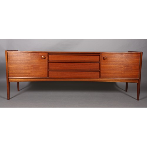 14 - John Herbert for A Younger Ltd late 1960s, a teak sideboard having three drawers with lip handles to... 