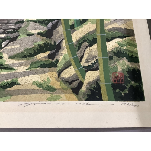 142 - Masao Ido, Japanese (1945-2016), Byakugouji Temple, woodcut in colour, no.186/200, signed in pencil ... 