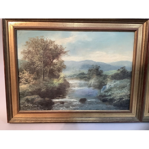 265 - R Marshall, mid to late 19th century, Welsh or Scottish mountain landscape with lake and river, a pa... 