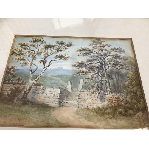 304 - A group of later 19th/early 20th century watercolour, prints and oil including portraits, landscape ... 