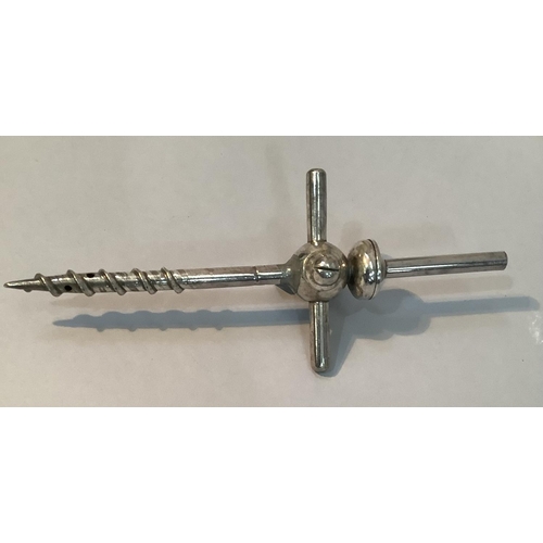 358 - A silver plated champagne tap, 18cm long