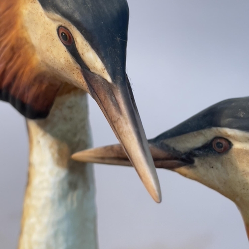 68 - A china group 'Pironette' of Great Crested Grebes, (Podiceps Cristatus), modelled by Judy Boyt no. 4... 