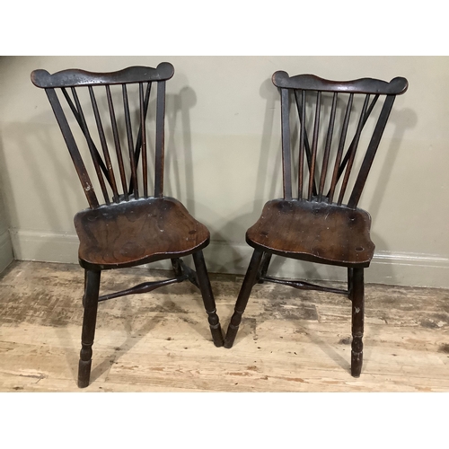 146 - A pair of spindle back chairs