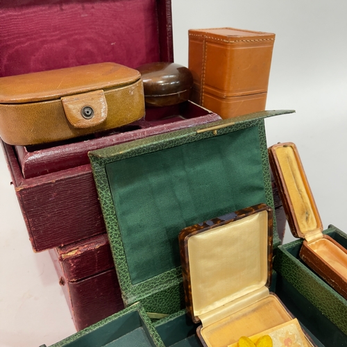 367B - A collection of six early to mid 20th century jewellery boxes