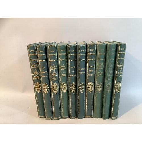 221 - Uniform bound editions of Galsworthy, J. ten volumes, Grove edition, William Heinemann