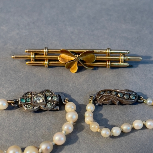 397 - Two mid 20th Century cultured pearl necklaces both of graduated diameter, approximate lengths 48cm a... 