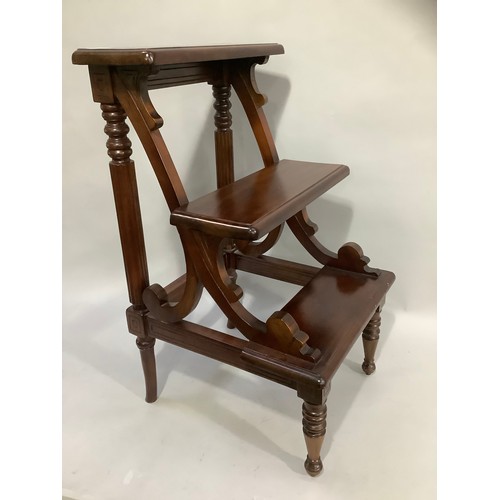 154 - A set of reproduction mahogany library steps