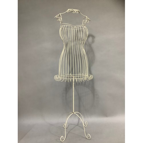 132 - A cream wirework seamstress mannequin