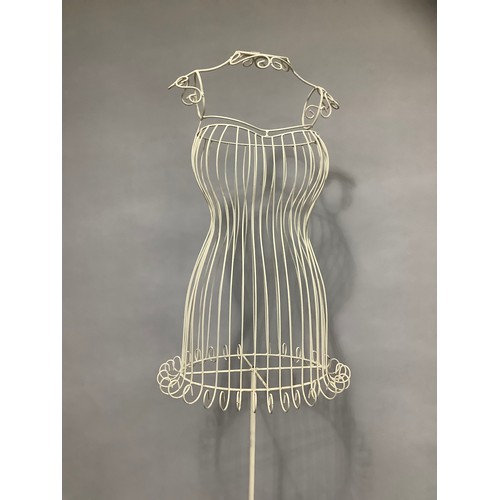 132 - A cream wirework seamstress mannequin