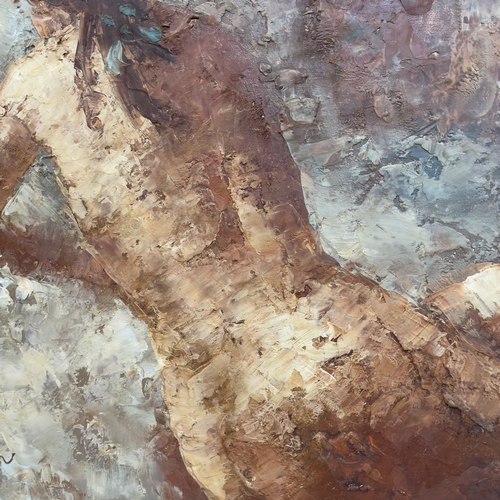 195 - Barton, female nude, three quarter length, reclining, oil on canvas, signed to lower left, 50cm x 60... 