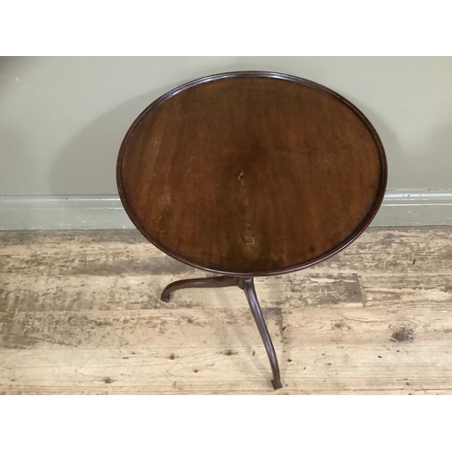 448 - A mahogany tripod table by L Harding with dish top, 47cm wide